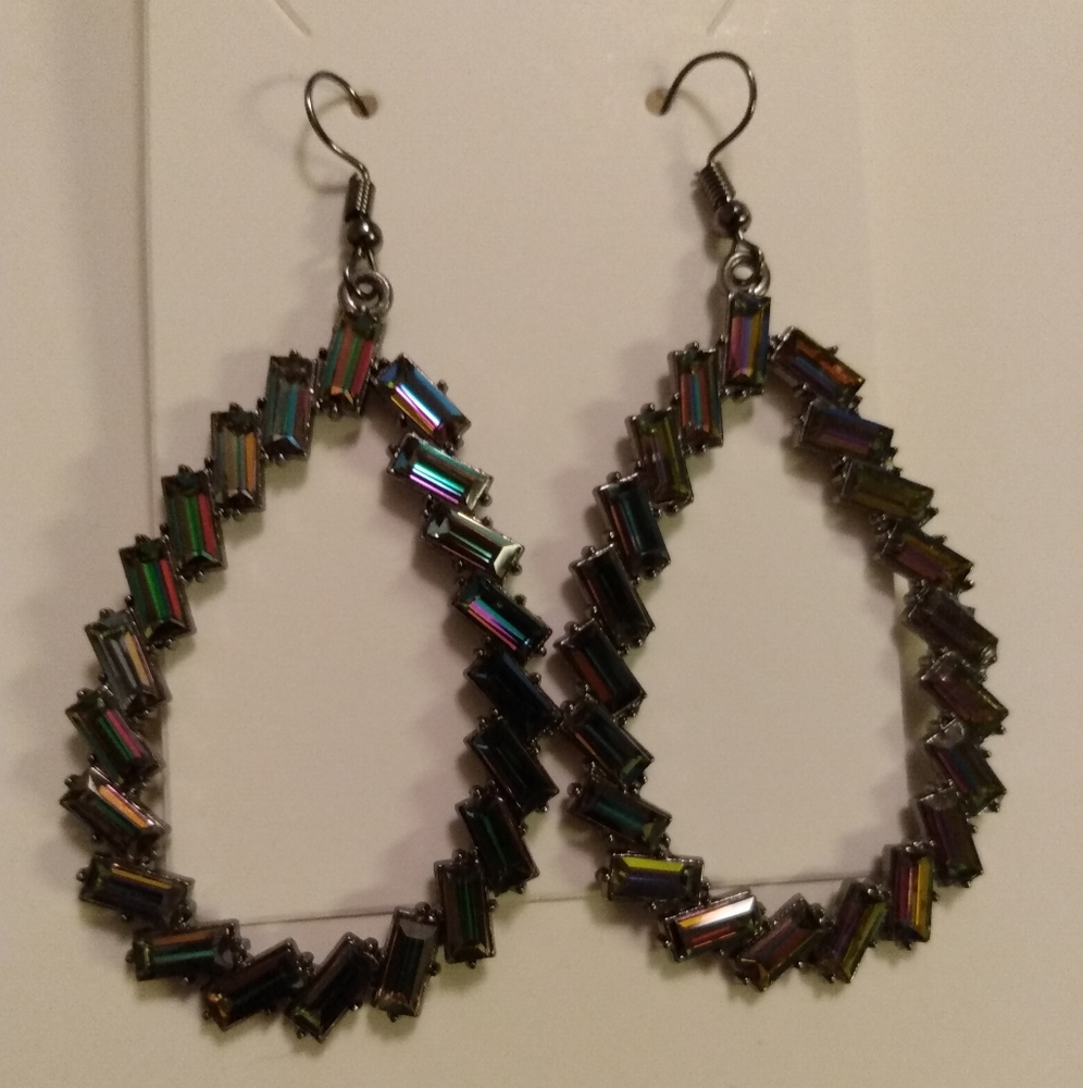 Oil spill, multicolor earrings